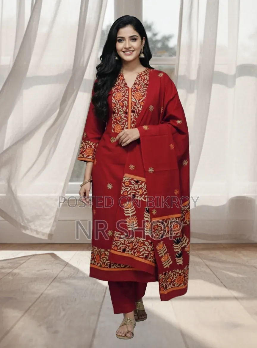 VIP Cotton Voile Block Print Three Piece – Elegant Collection