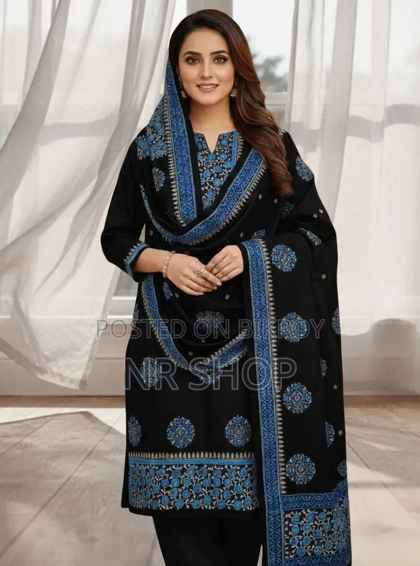 VIP Cotton Voile Block Print Three Piece – Elegant Collection