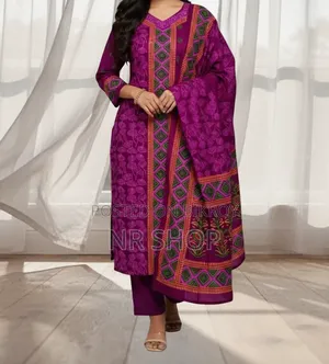 VIP Cotton Voile Block Print Three Piece – Elegant Collection