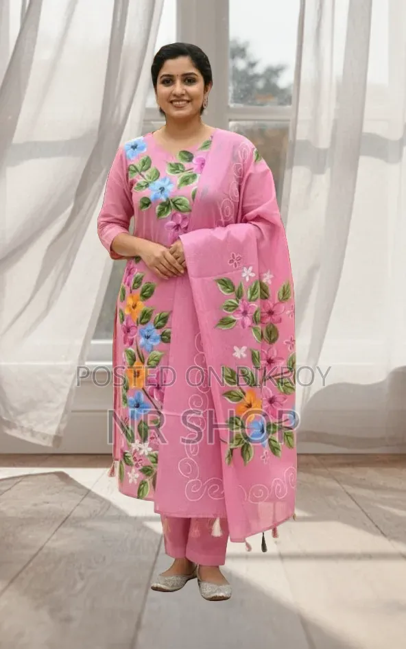 VIP Cotton Voile Block Print Three Piece – Elegant Collection