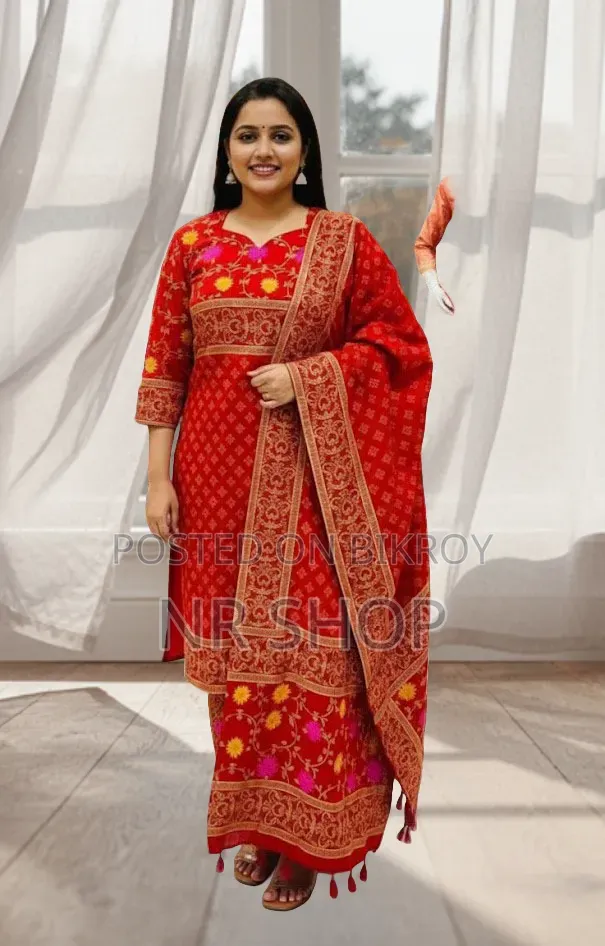 VIP Cotton Voile Block Print Three Piece – Elegant Collection