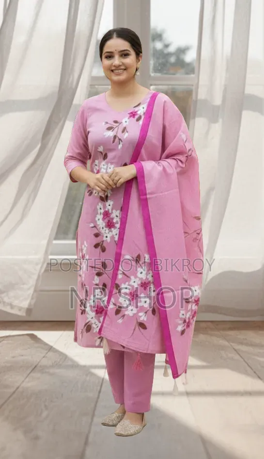 VIP Cotton Voile Block Print Three Piece – Elegant Collection