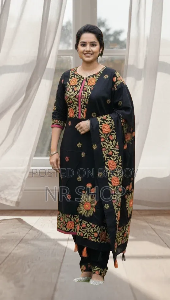 VIP Cotton Voile Block Print Three Piece – Elegant Collection