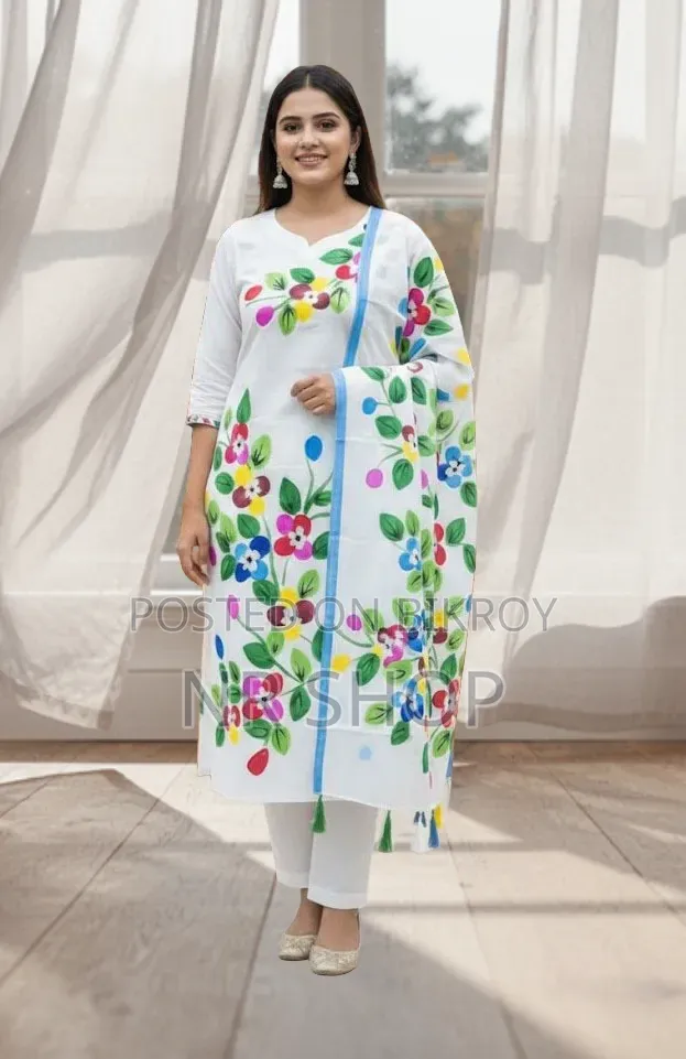 VIP Cotton Voile Block Print Three Piece – Elegant Collection