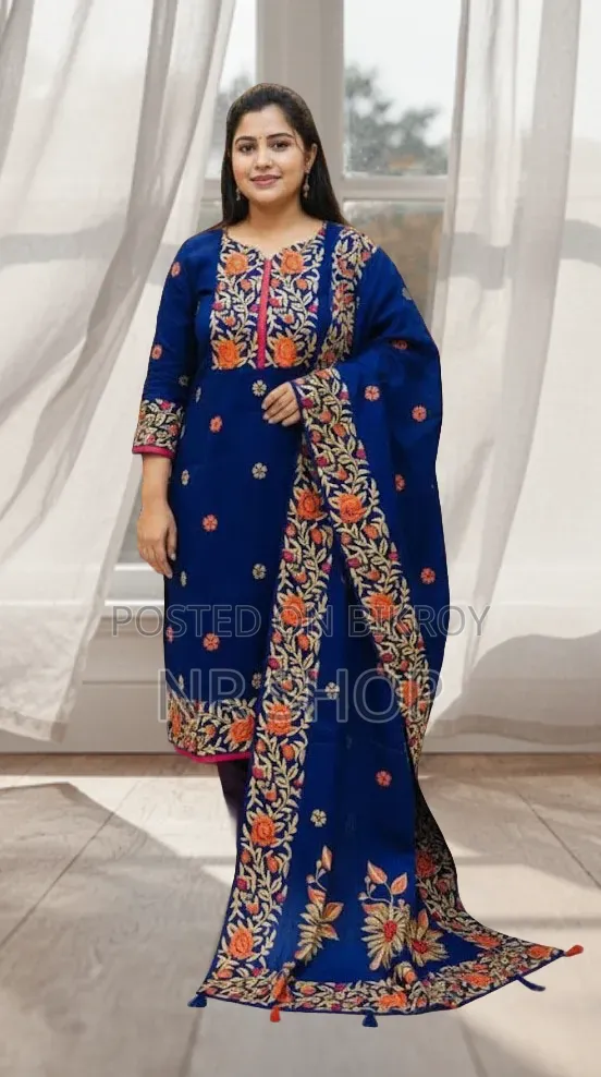 VIP Cotton Voile Block Print Three Piece – Elegant Collection