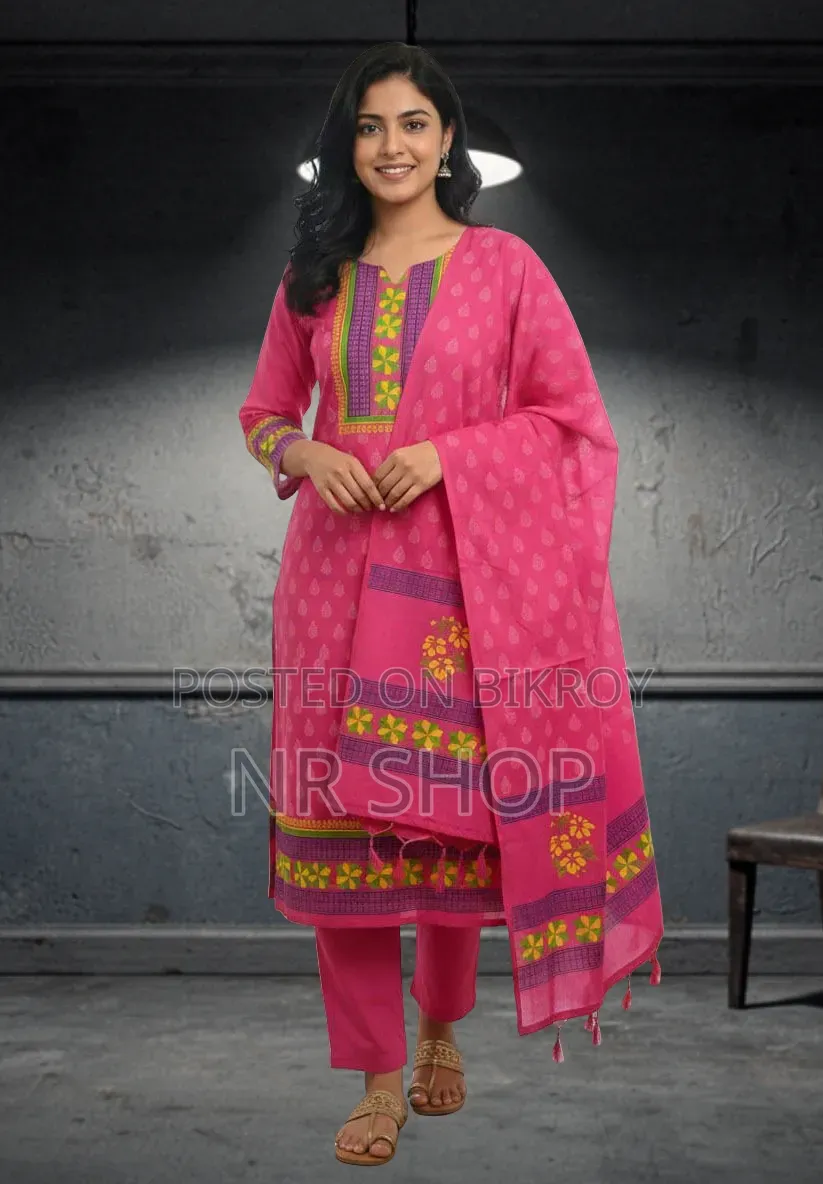 VIP Cotton Voile Block Print Three Piece – Stylish Collection