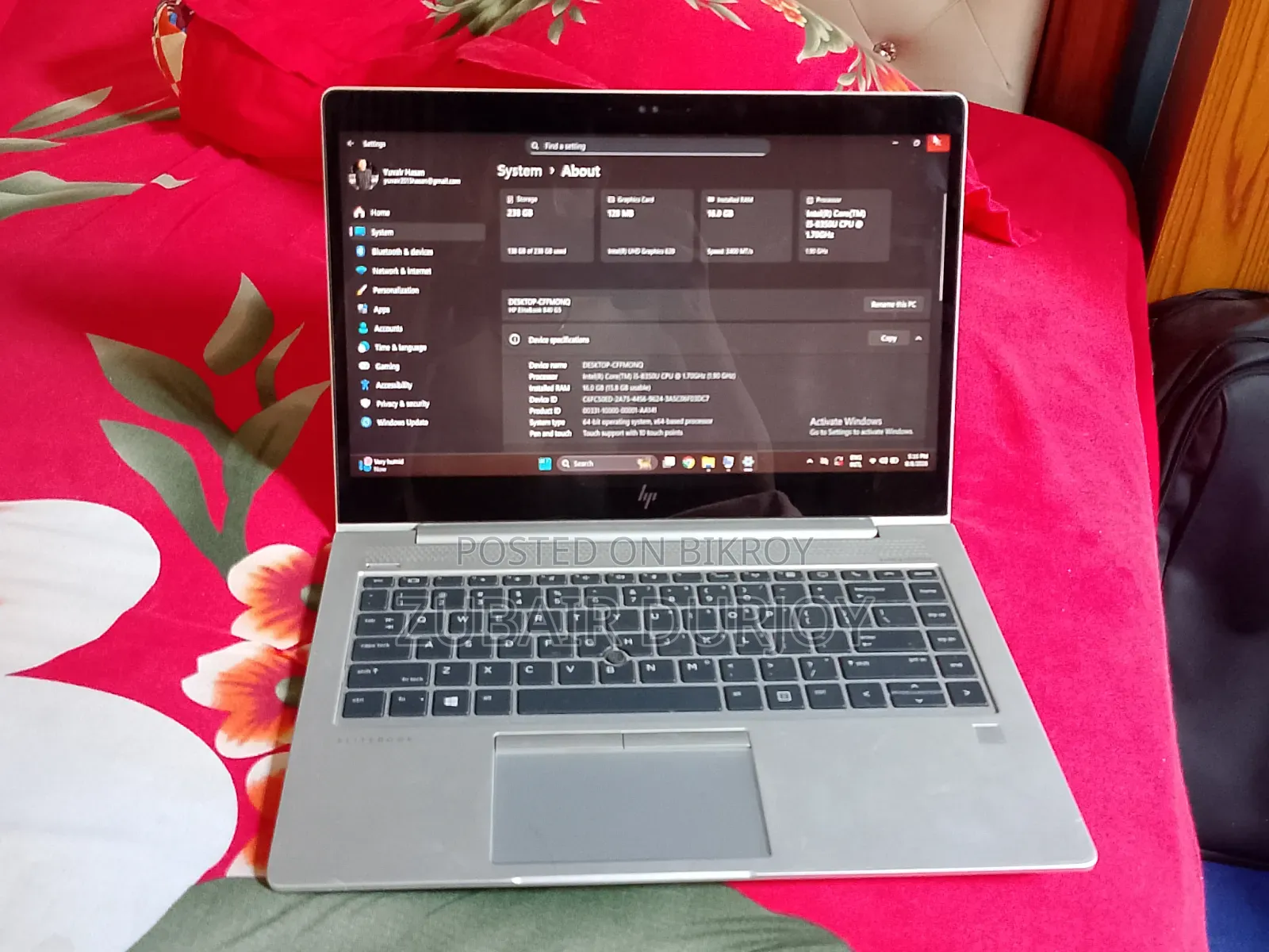 Laptop HP EliteBook 840 G6 16GB Intel Core I5 SSD 256GB