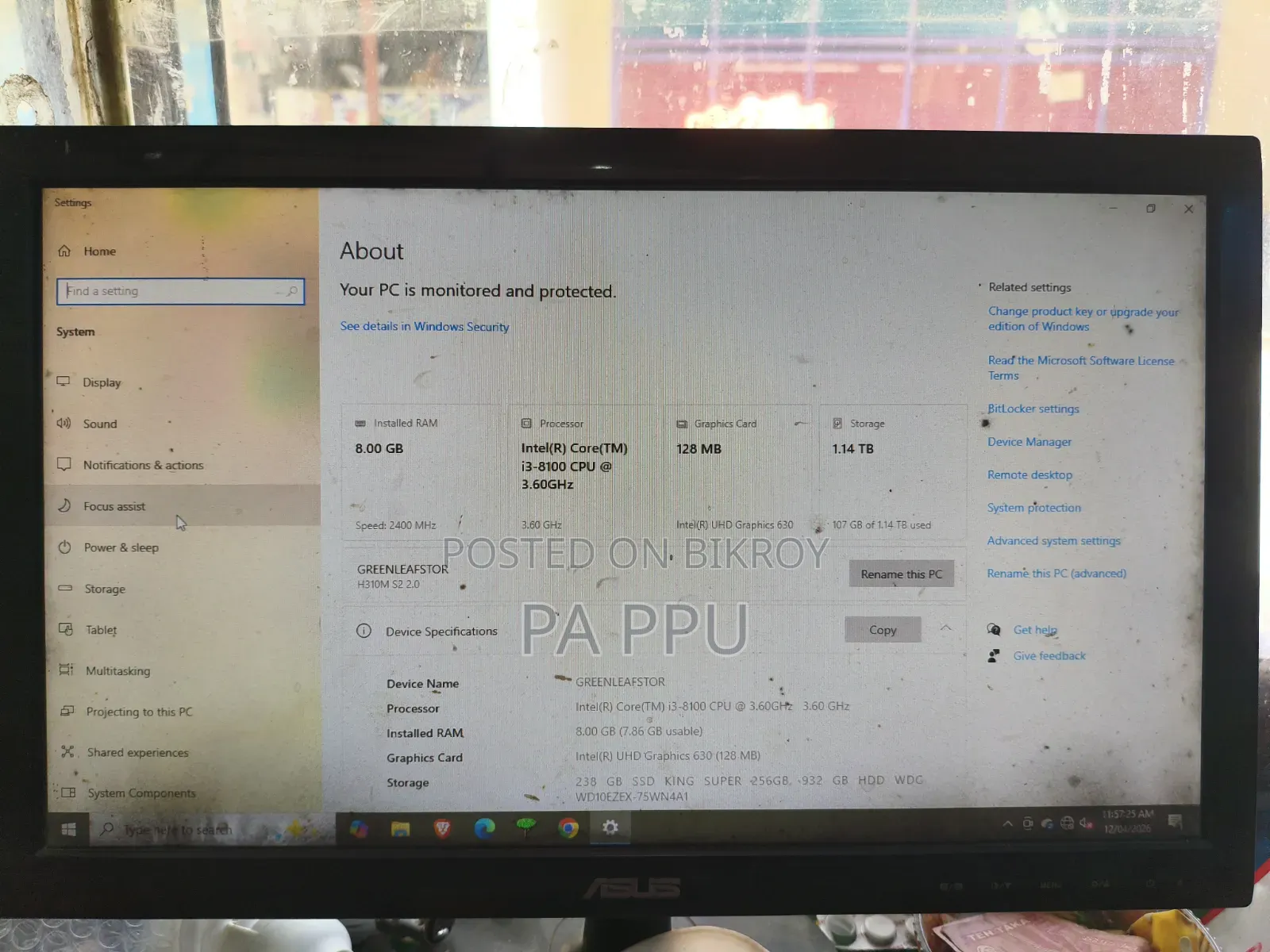 Desktop Computer 8GB Intel Core I3 HDD+SSD 1T