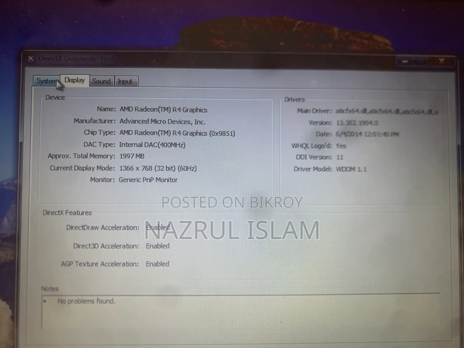 Laptop Dell Inspiron 15 3541 4GB AMD A6 SSD 128GB