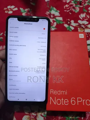 শাওমি রেডমি নোট ৬ প্রো ৬৪ জিবি ব্ল্যাক