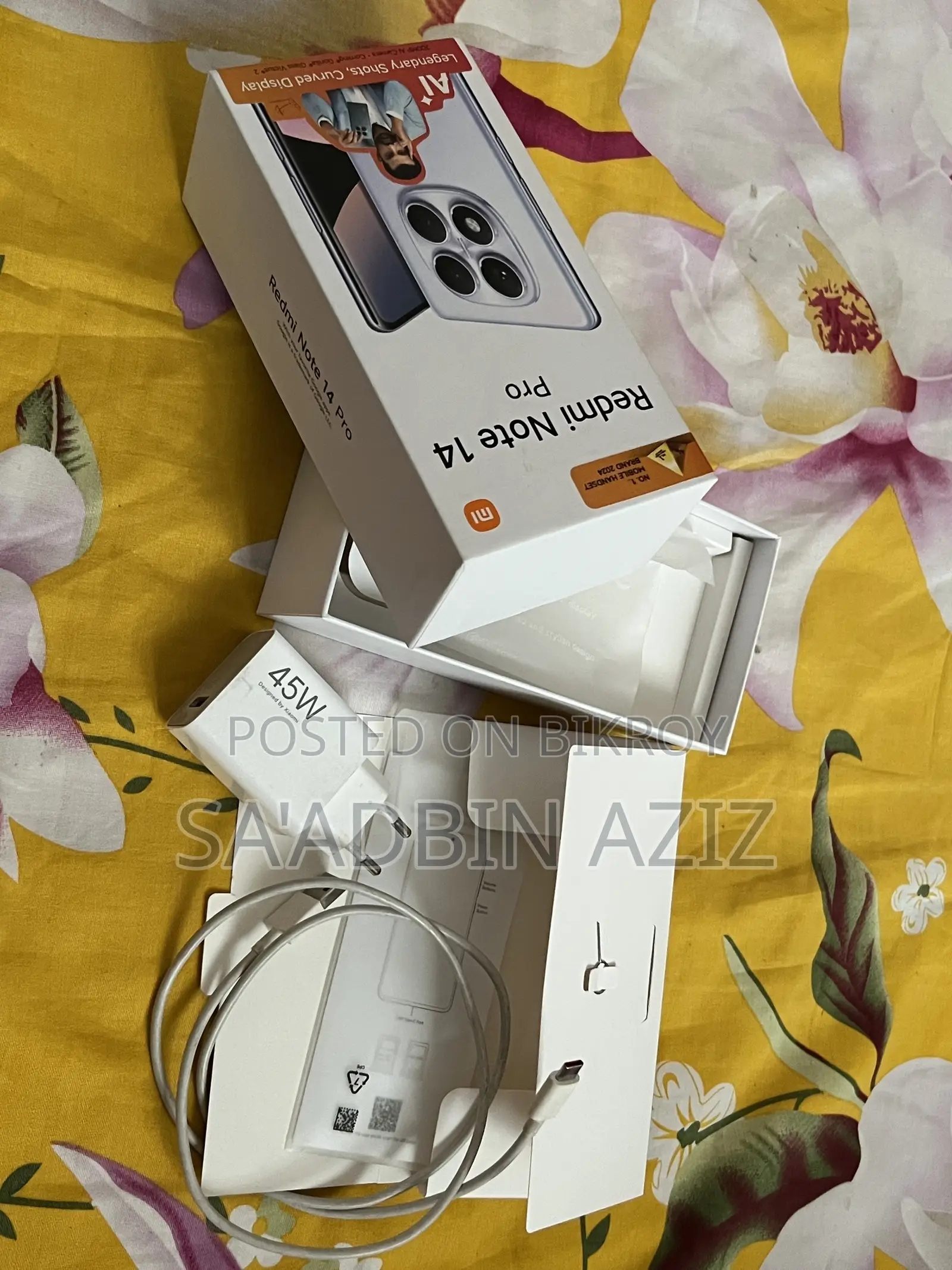 নিউ শাওমি রেডমি নোট ১৪ প্রো ২৫৬ জিবি ব্ল্যাক