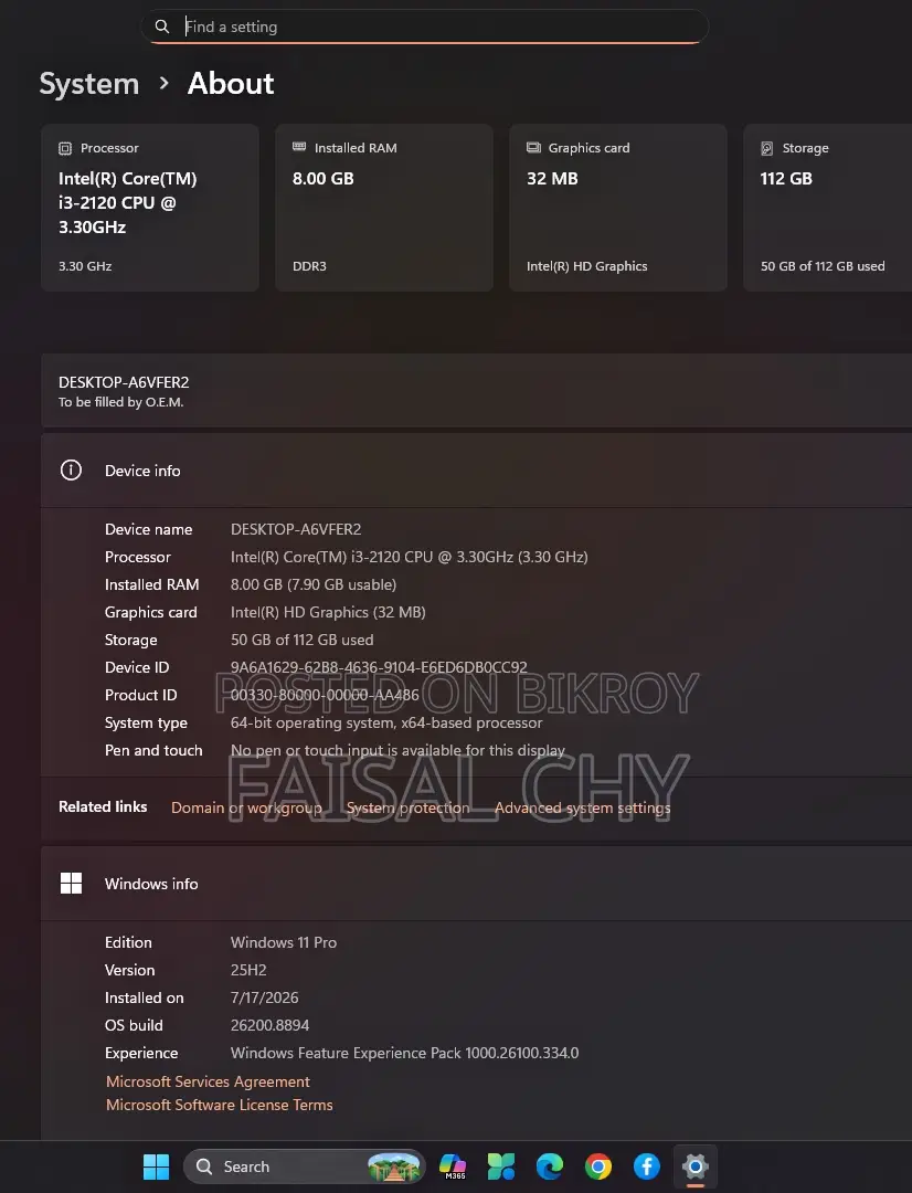 Desktop Computer Dell 8GB Intel Core I3 SSD 128GB