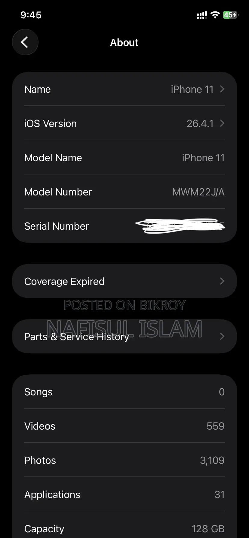 Apple iPhone 11 128 GB White