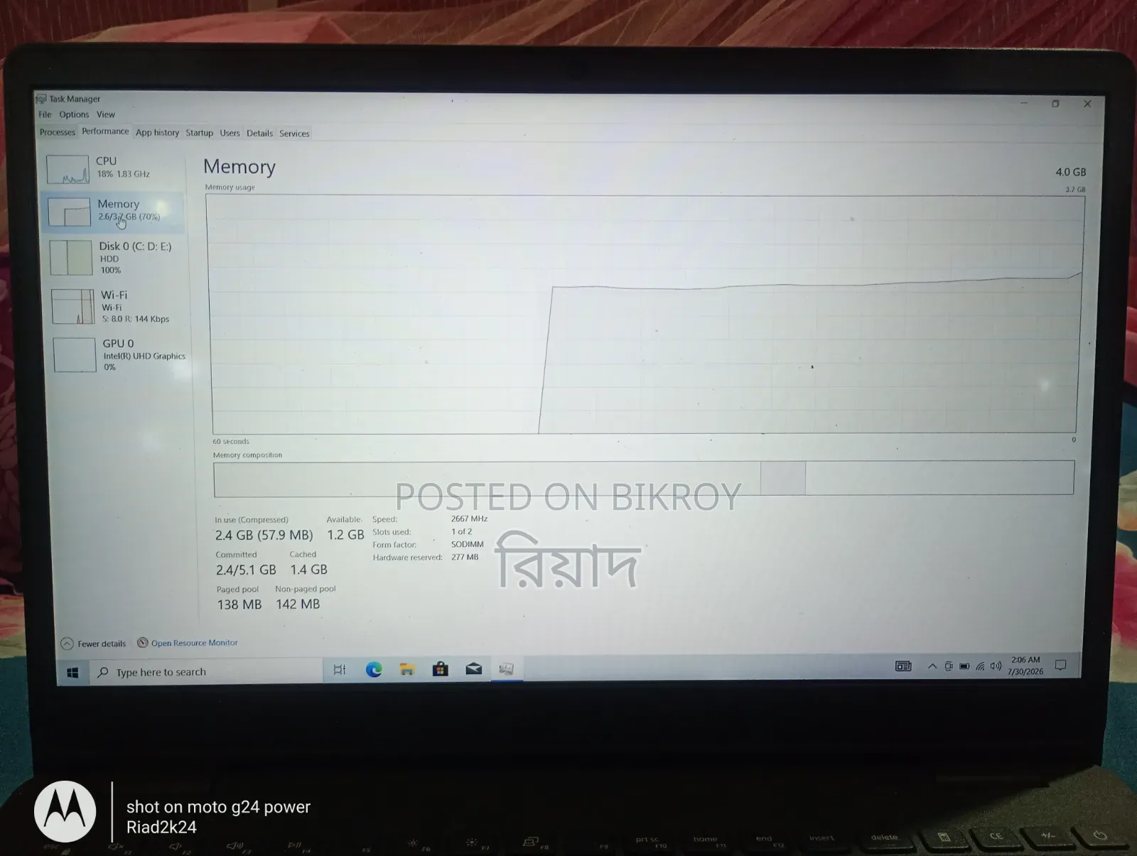 Dell Inspiron 15 3000 Laptop 4GB Intel Core i3 128GB SSD