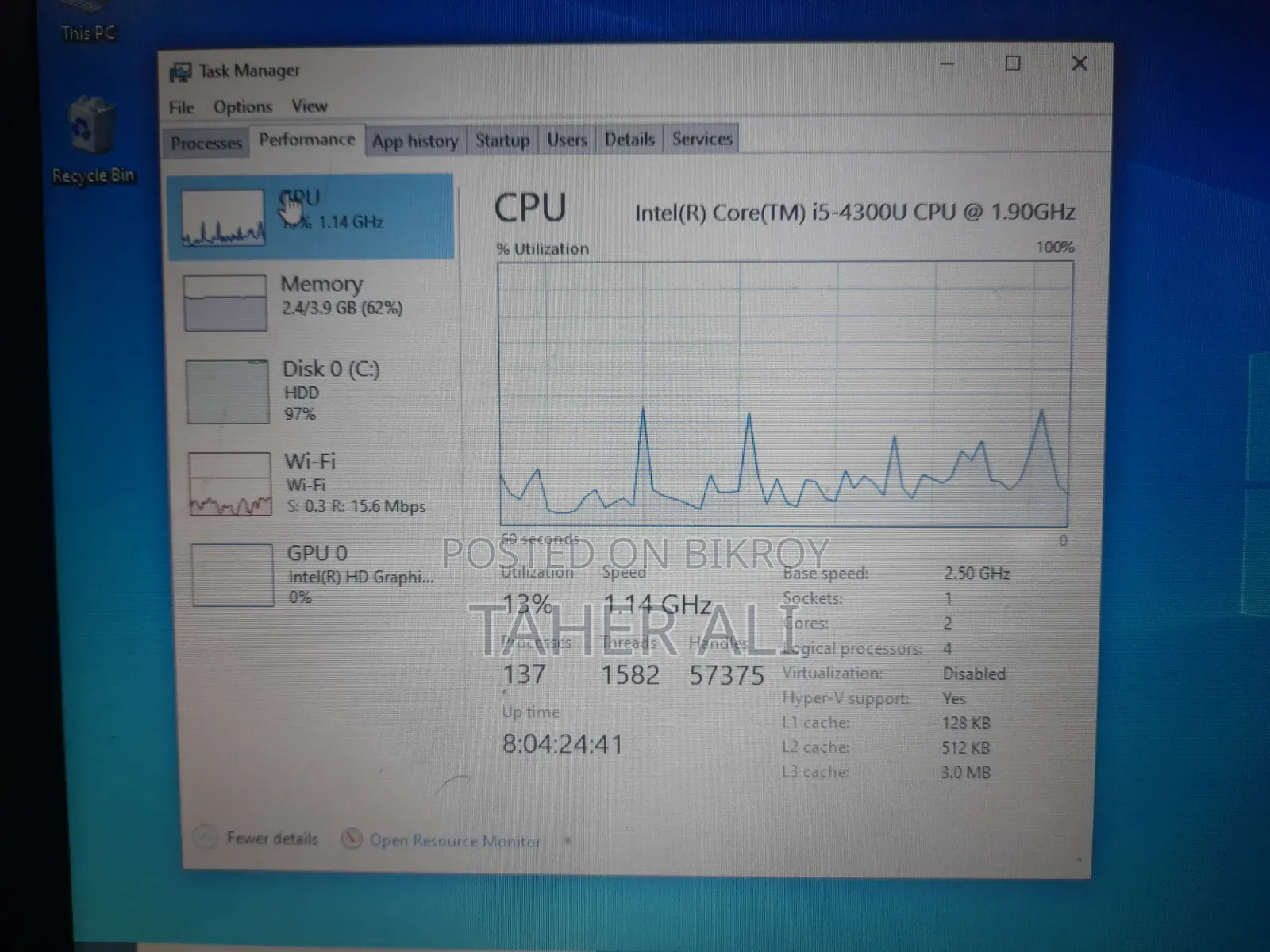 Laptop HP EliteBook 840 G1 4GB Intel Core I5 HDD 320GB