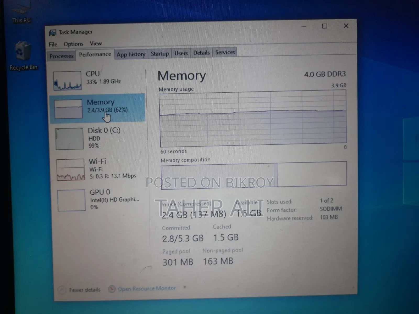Laptop HP EliteBook 840 G1 4GB Intel Core I5 HDD 320GB