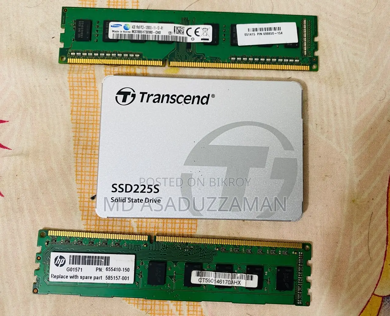 Transcend 250gb SSD Samsung HP Ram 8 Gb