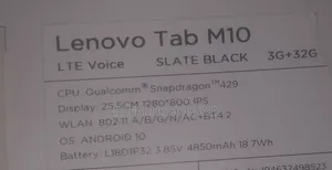 New Lenovo Tab 32 GB Black