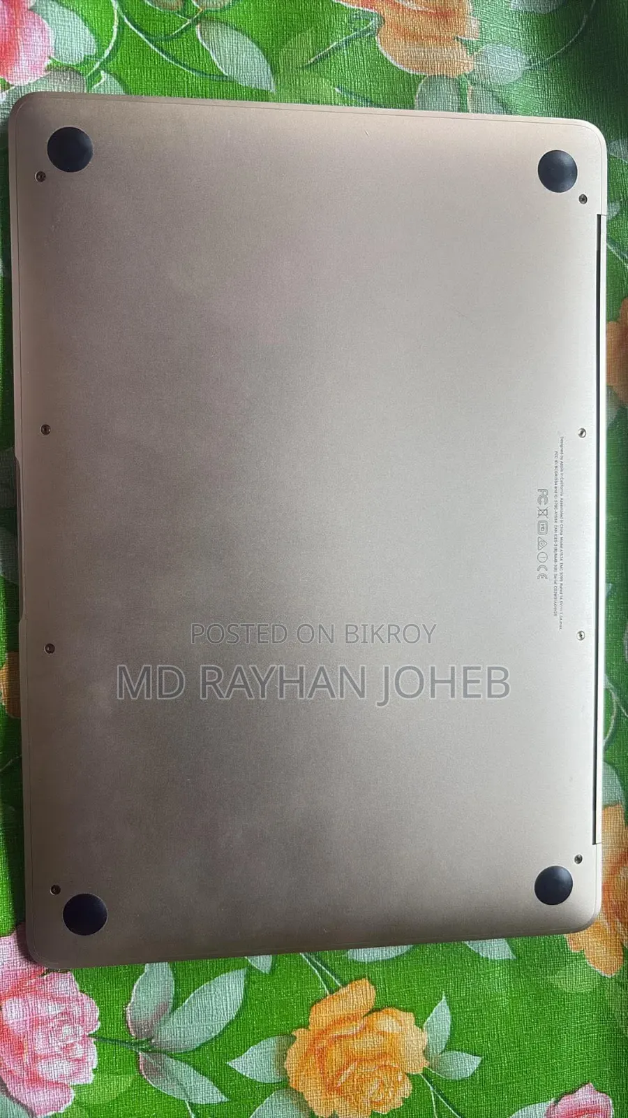 ল্যাপটপ অ্যাপল ম্যাকবুক এয়ার ২০১৭ ৮জিবি ইন্টেল কোর এম৩ এইচডিডি ১২৮জিবি
