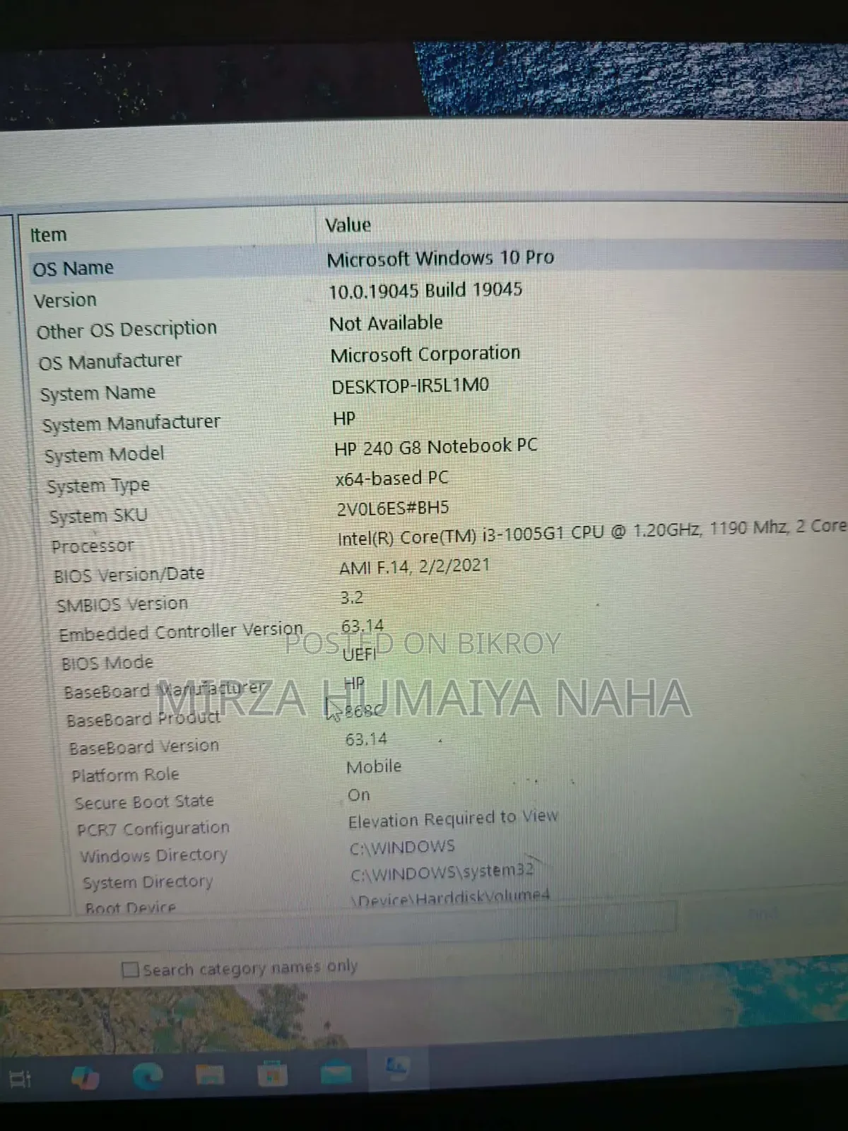 Laptop HP 240 G8 4GB Intel Core i3 HDD 1T