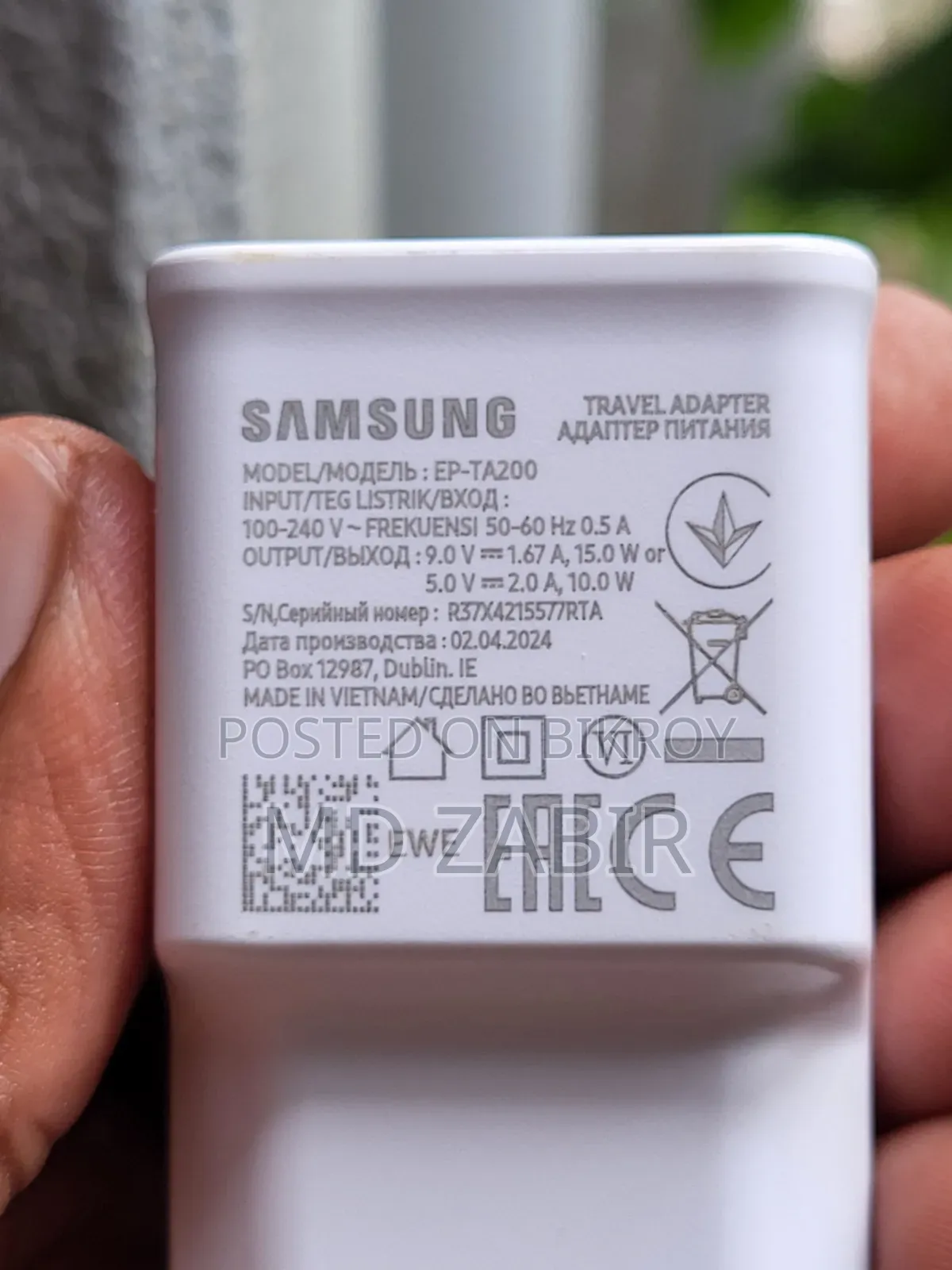 Original Samsung 15 Watt Charger