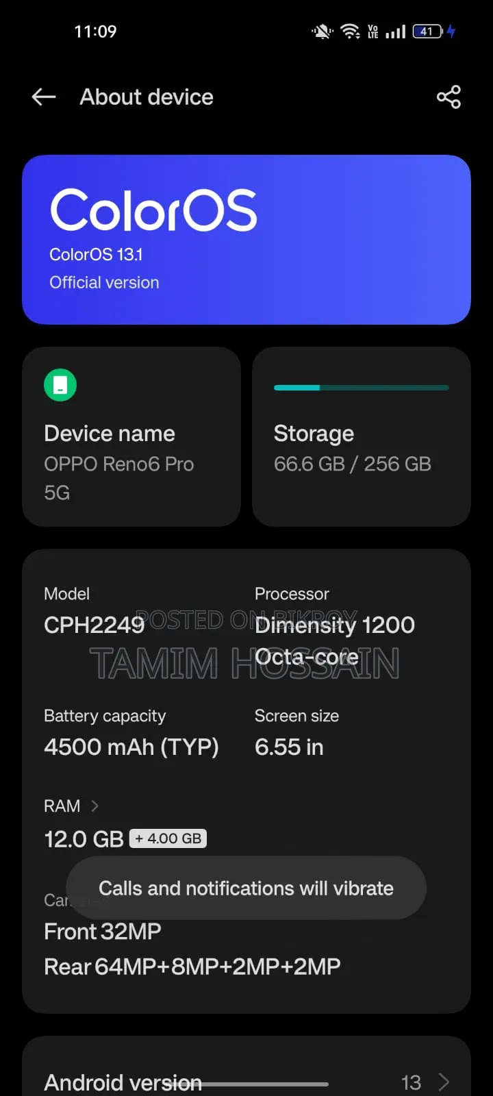 Oppo Reno 256 GB Blue