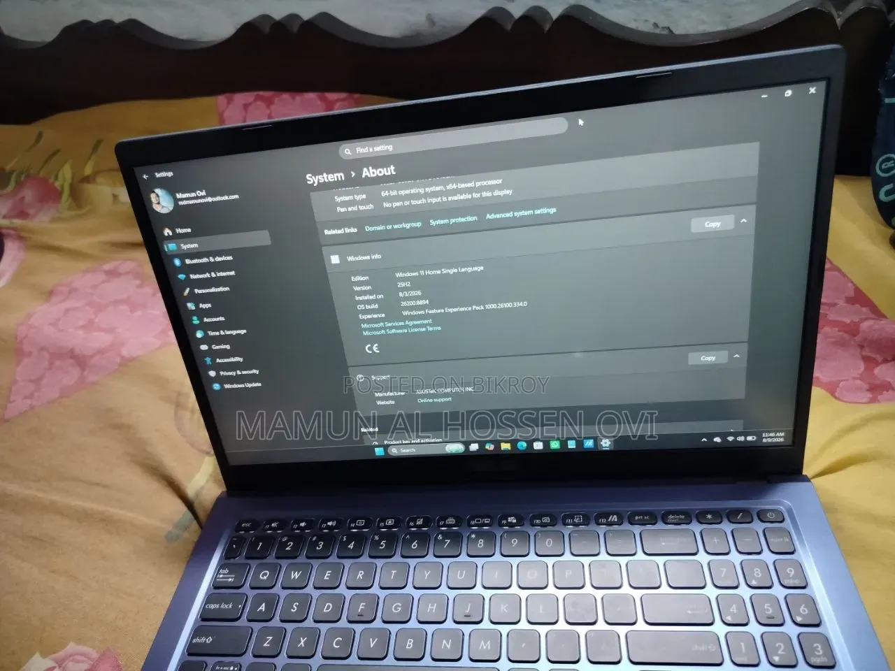 Laptop Asus Vivobook 15 8GB AMD Ryzen 5 SSD 512GB
