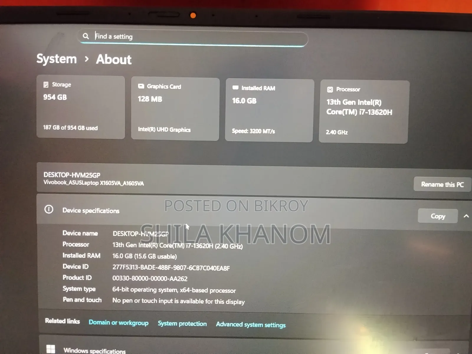 Laptop Asus Vivobook 16 16GB Intel Core i7 SSD 1T