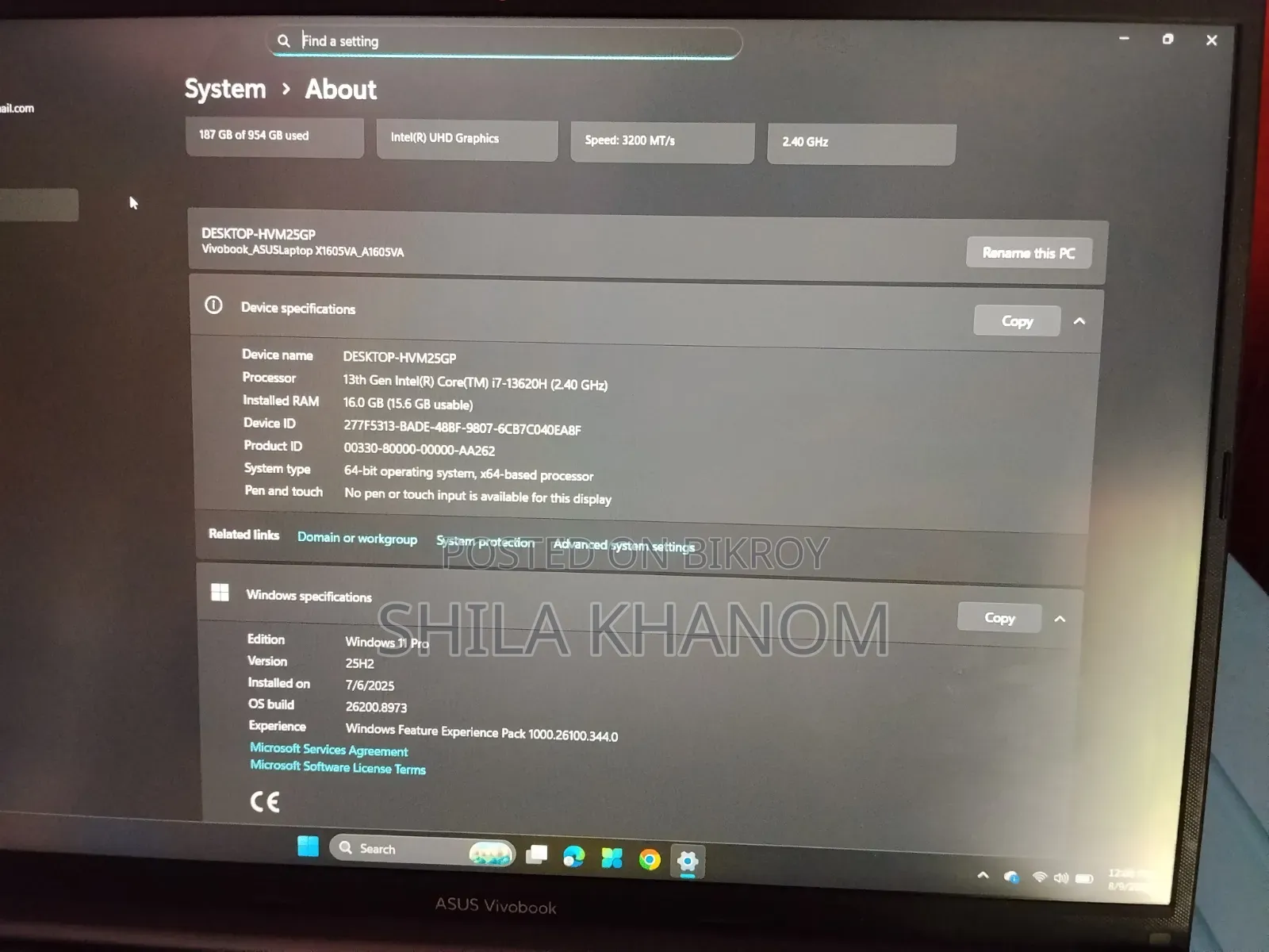 Laptop Asus Vivobook 16 16GB Intel Core i7 SSD 1T