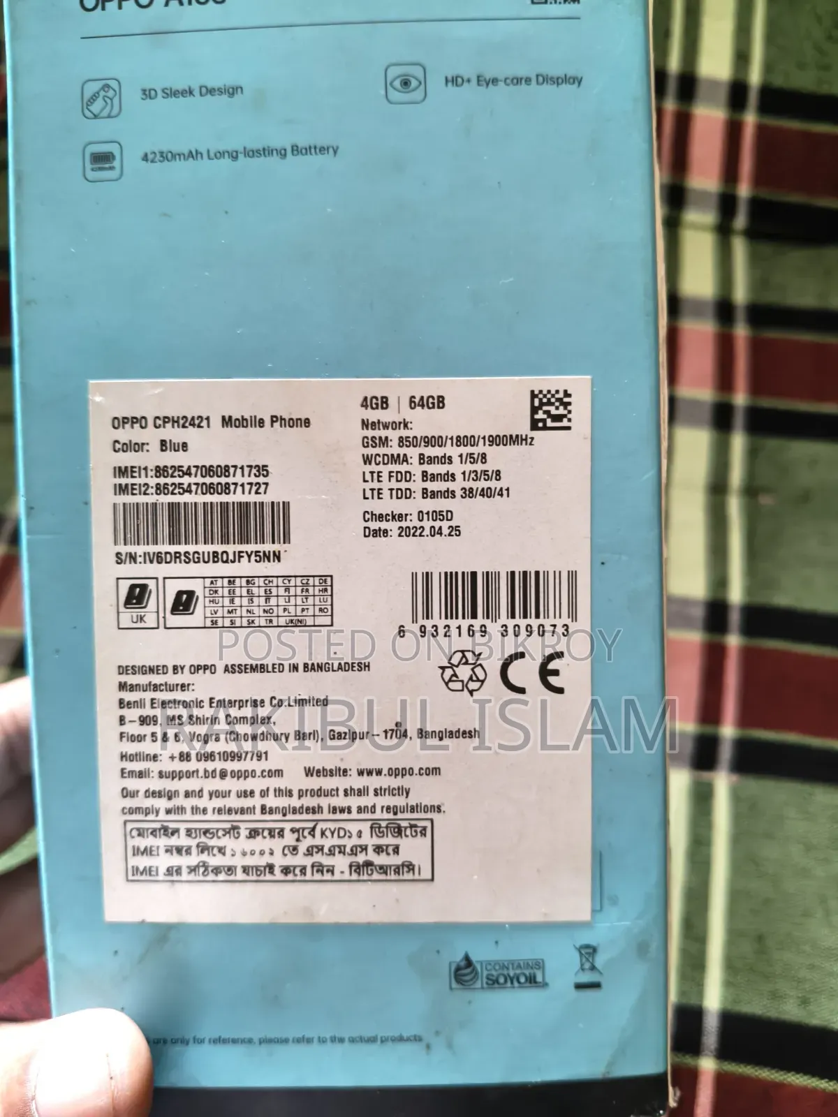 Oppo A16 64 GB Blue