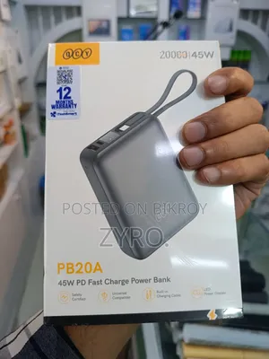 QCY PB20A 20000mAh 45W PD Fast Charging Mini Power Bank
