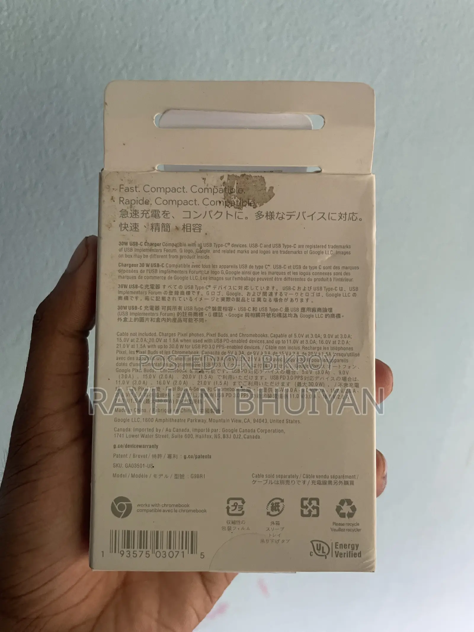 Fast Charger 30W Google Pixel