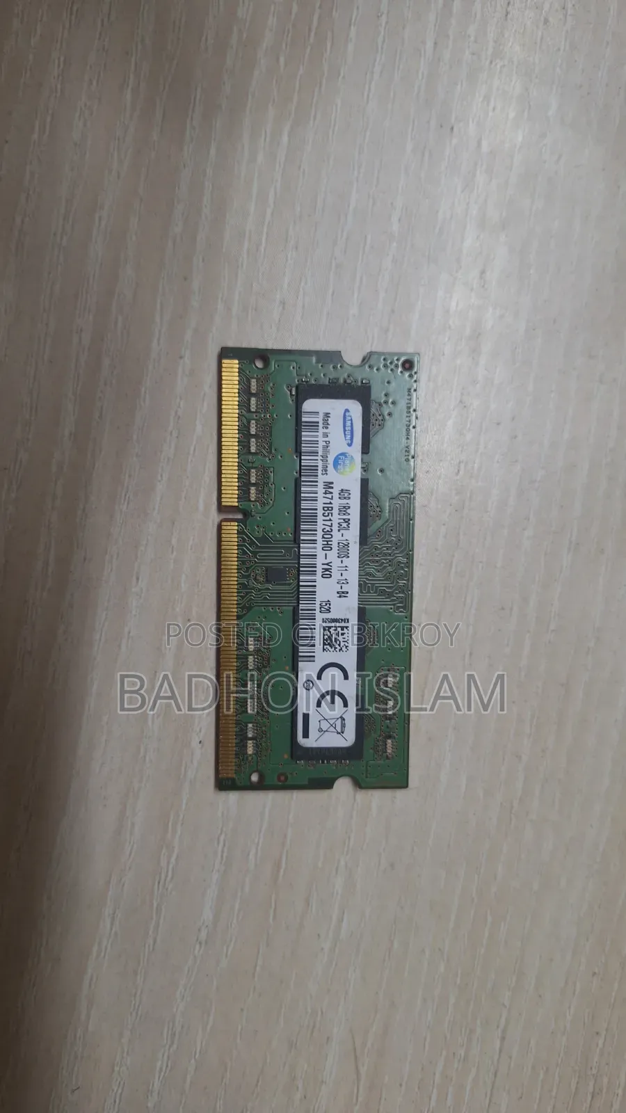 Samsung 4GB 1Rx8 PC3-12800S./Samsung 4GB 1Rx8 PC3L-12800S