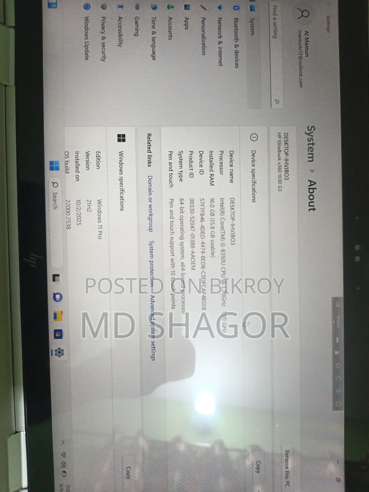 Laptop HP EliteBook 840 G3 16GB Intel Core i5 SSD 256GB