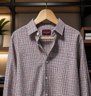 Premium Boxy Fit Check Shirt – Red Navy