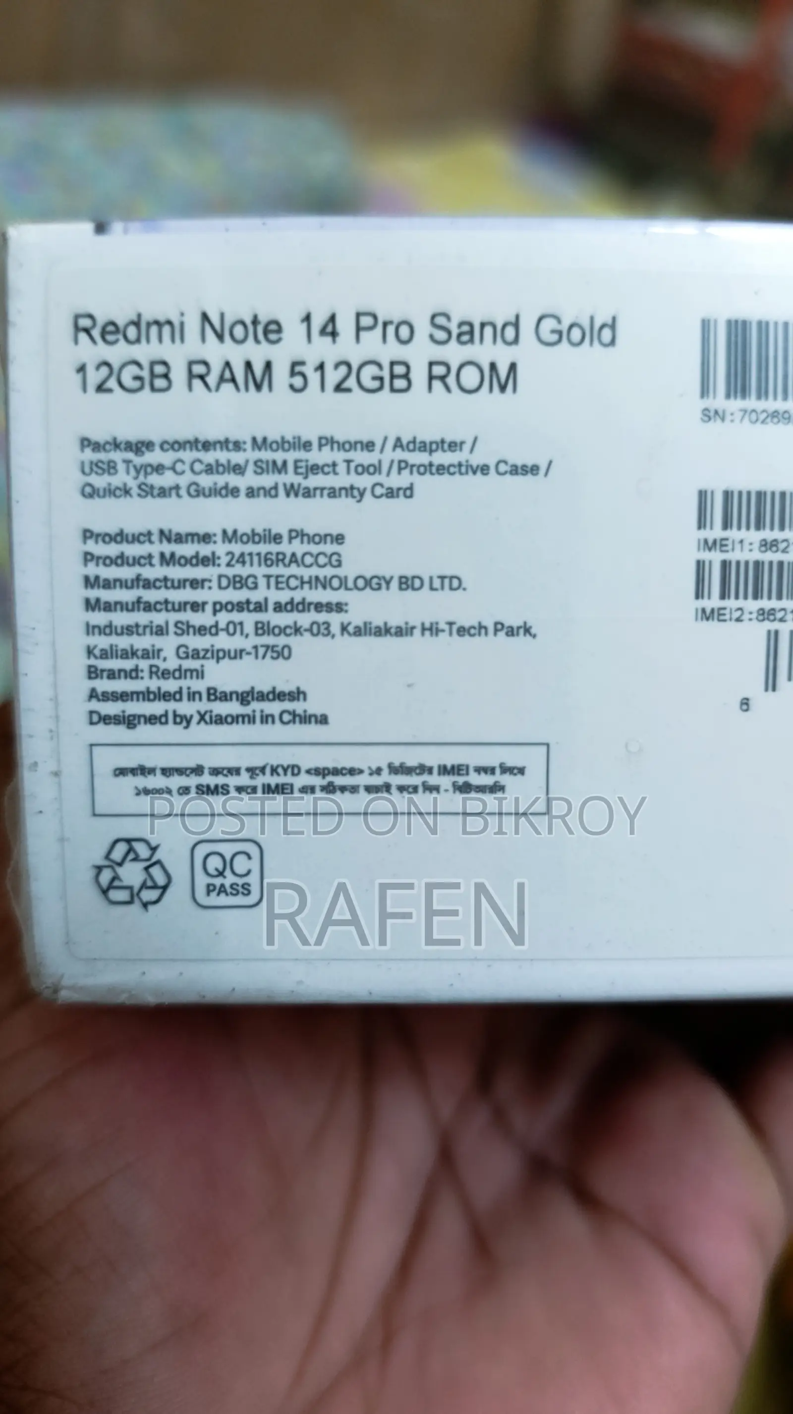 Xiaomi Redmi Note 14 Pro 512 GB Gold