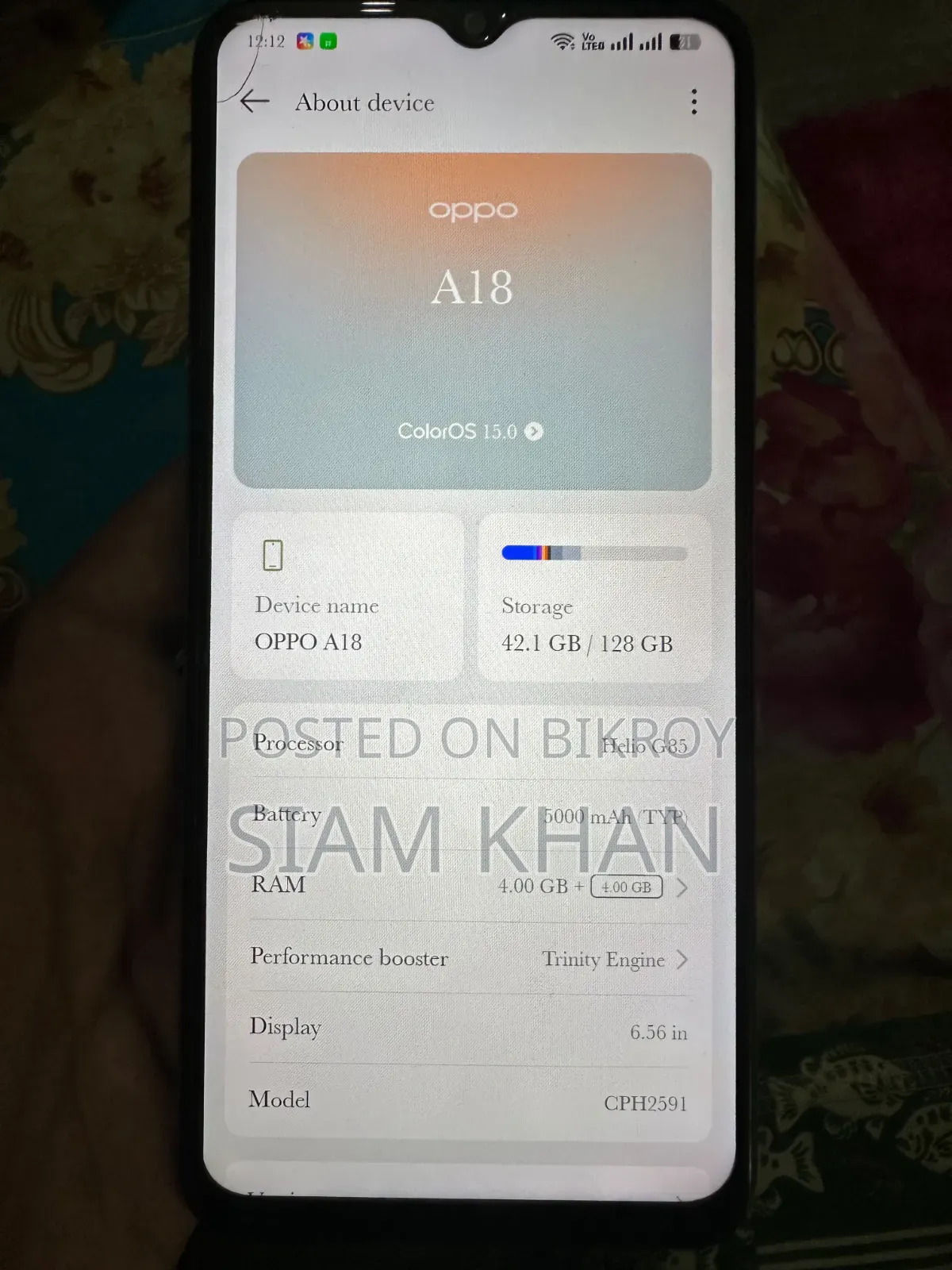 Oppo A18 128 GB Blue