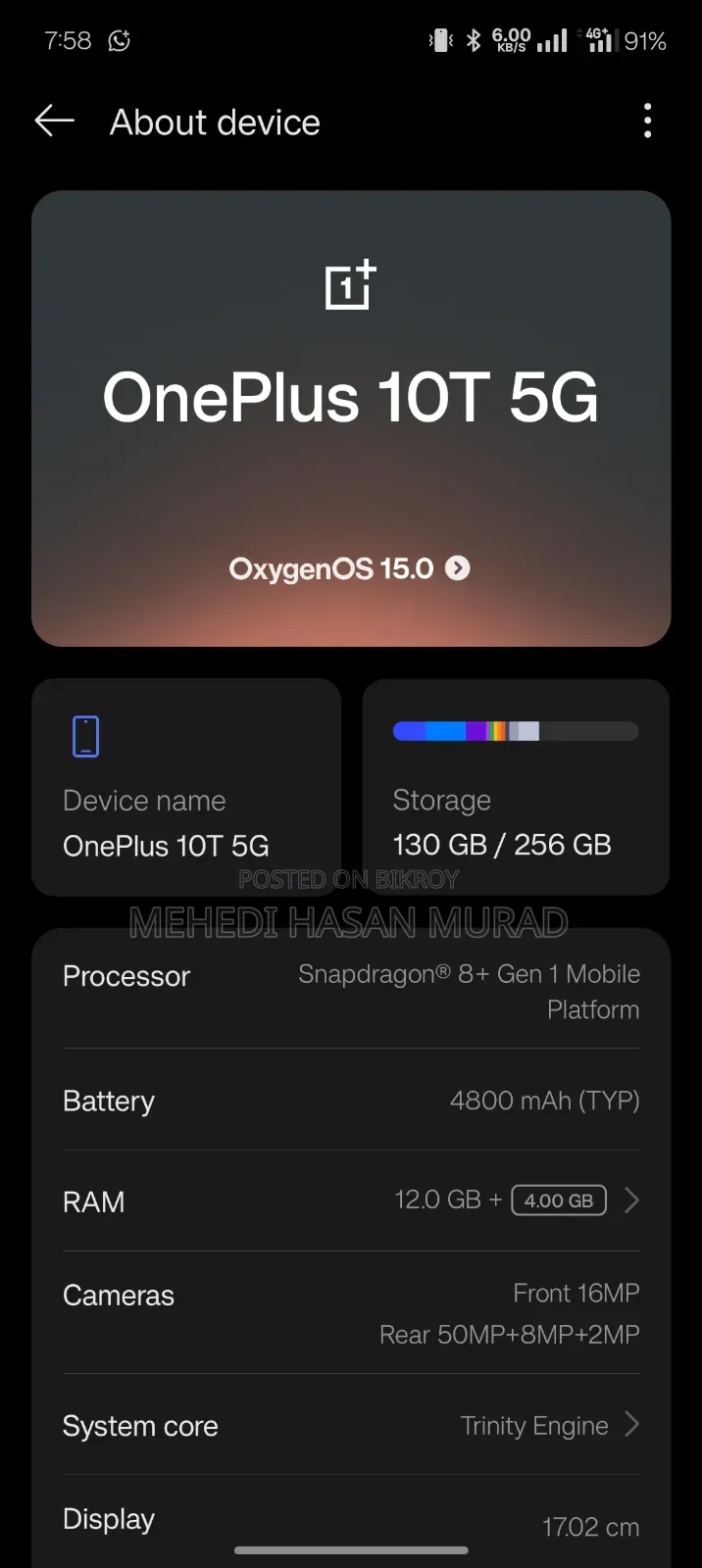 OnePlus 10T 256 GB Blue