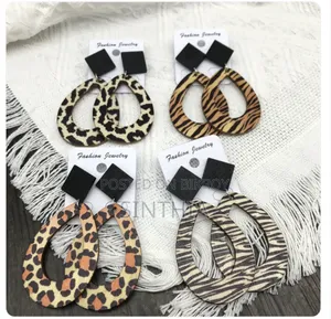 Earring Leopard Zebra Print Raindrop Long Earrings
