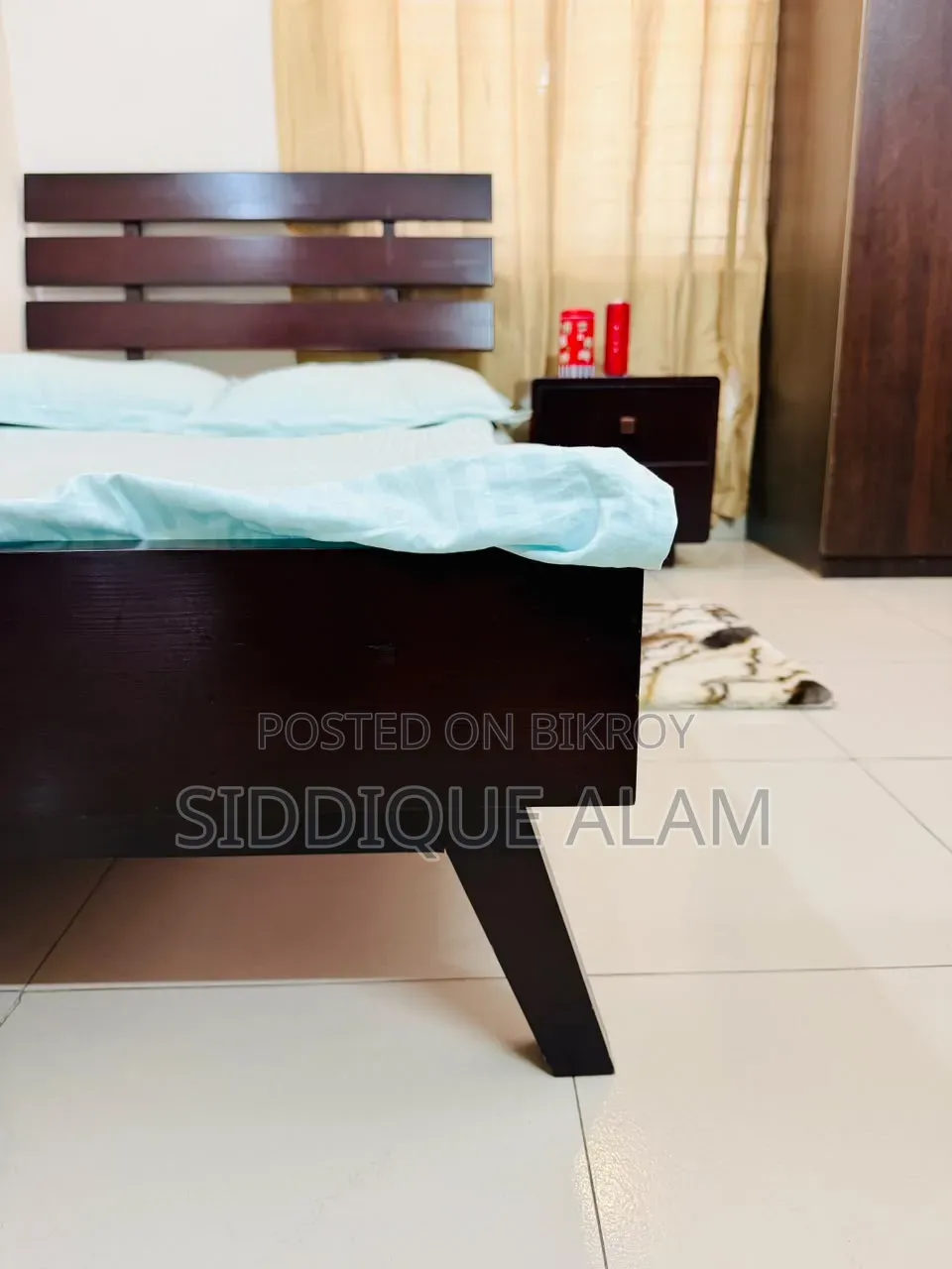মডার্ন ডিজাইন সিঙ্গেল উডেন বেড