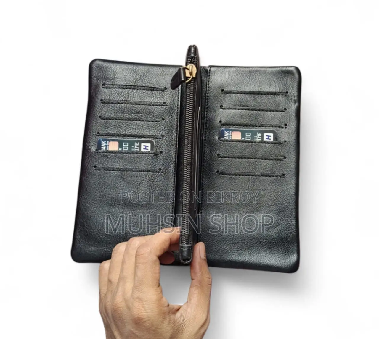 Premium Long Leather Wallet for Men Women