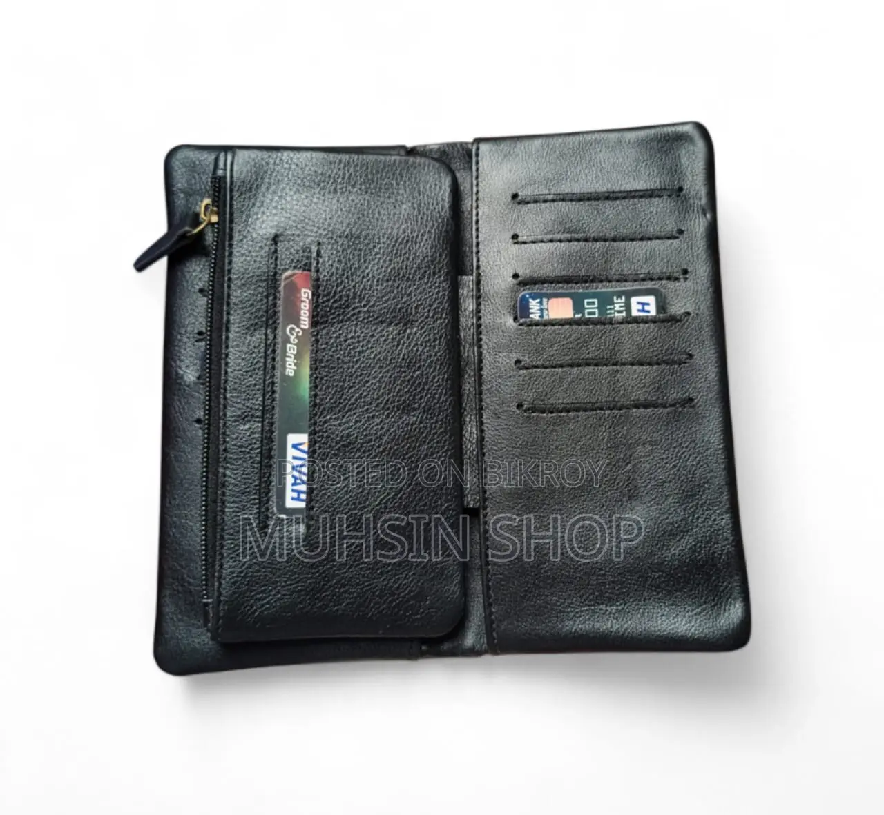 Premium Long Leather Wallet for Men Women