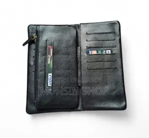 Premium Long Leather Wallet for Men Women