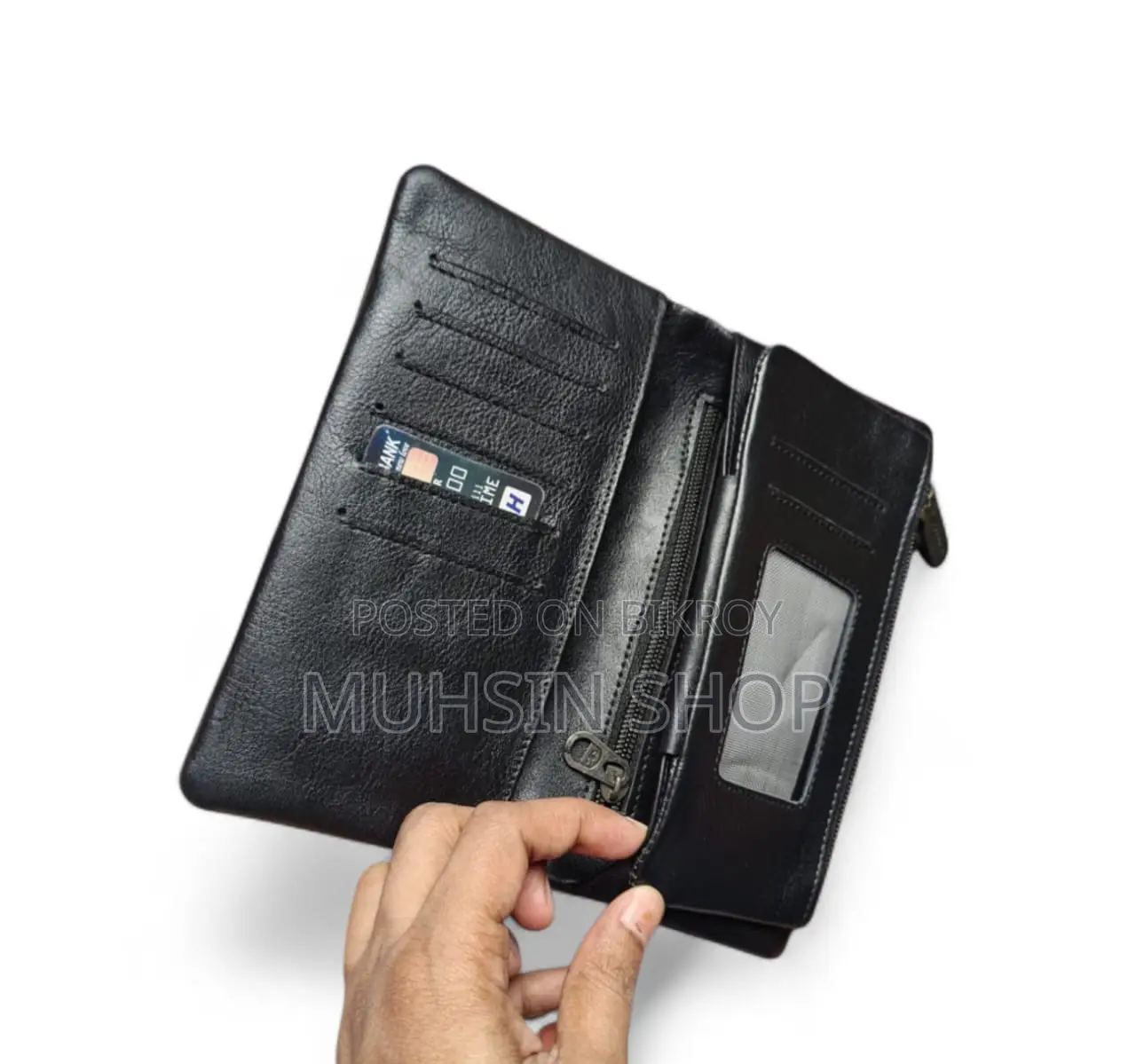 Premium Long Leather Wallet for Men Women