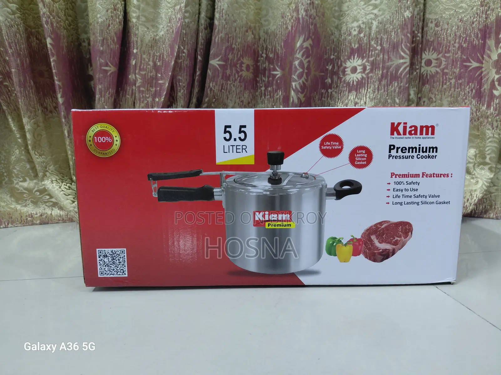কিয়াম প্রিমিয়াম প্রেসার কুকার ৫.৫ লিটার