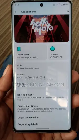 মটোরোলা এজ ৫০ ফিউশন ২৫৬ জিবি সাদা