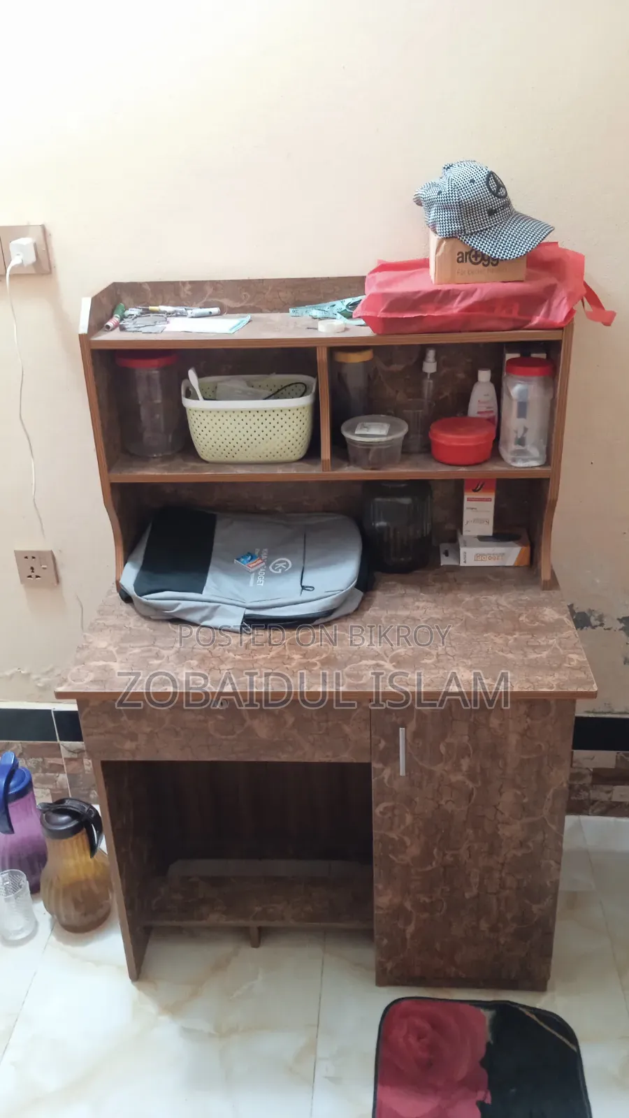 Used Double Bed + Study Table for Sale
