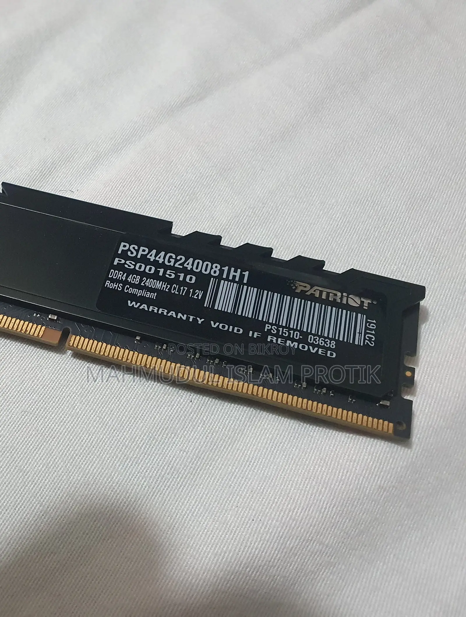 4GB DDR4 Desktop RAM (Heatsink Plated)