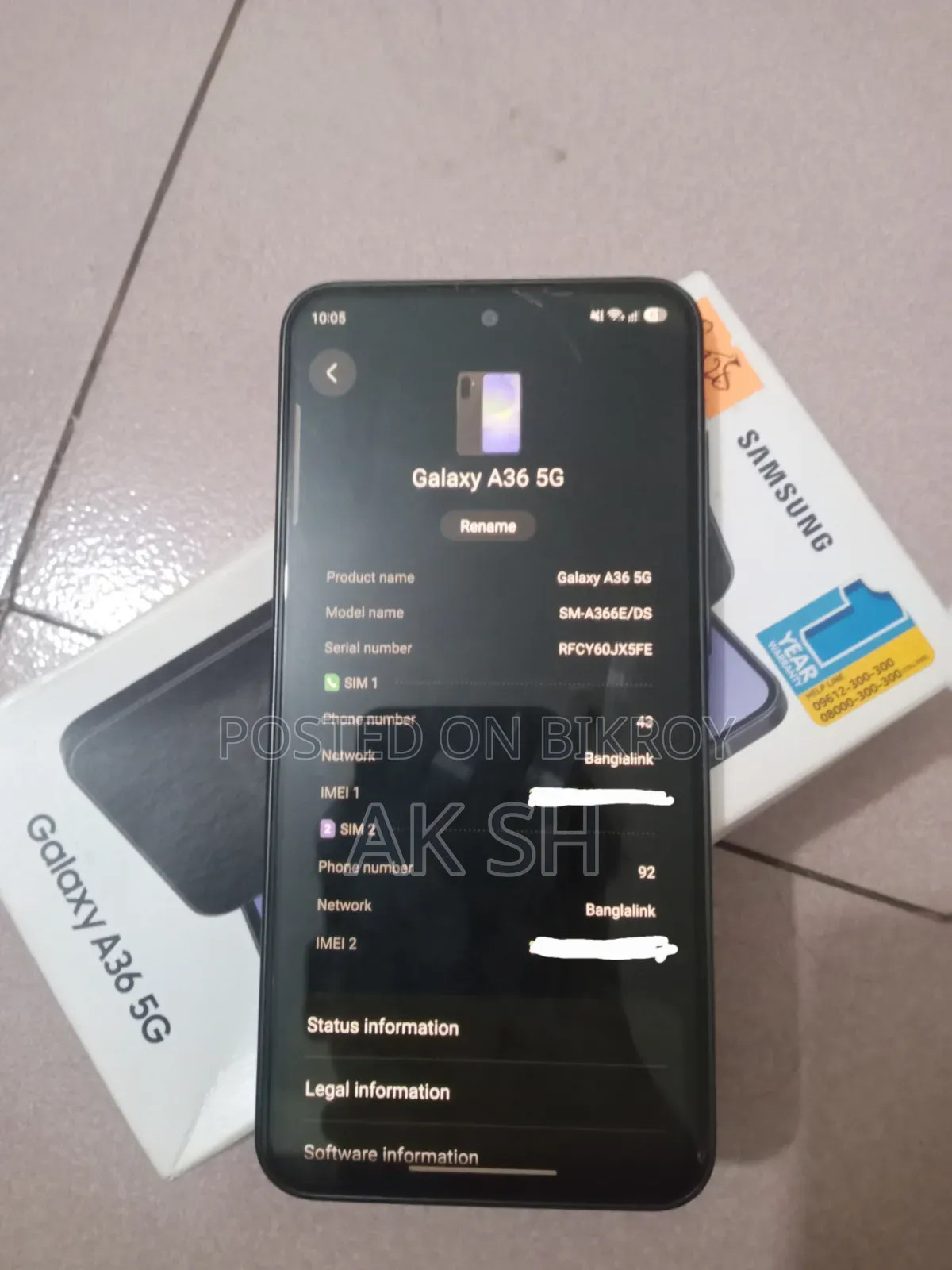 স্যামসাং গ্যালাক্সি এ৩৬ ১২৮ জিবি ব্ল্যাক