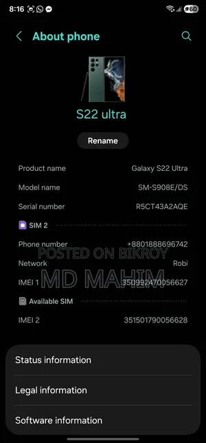 Samsung Galaxy S22 Ultra 256 GB Green